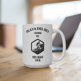 Specially Designed Waverider Coffee Company Playa Del Rey Toes Beach Local Coffee Mug 15oz