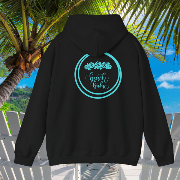 WAVERIDER COFFEE COMPANY BEACH BABE LOGO DESIGNED PULLOVER HOODIE